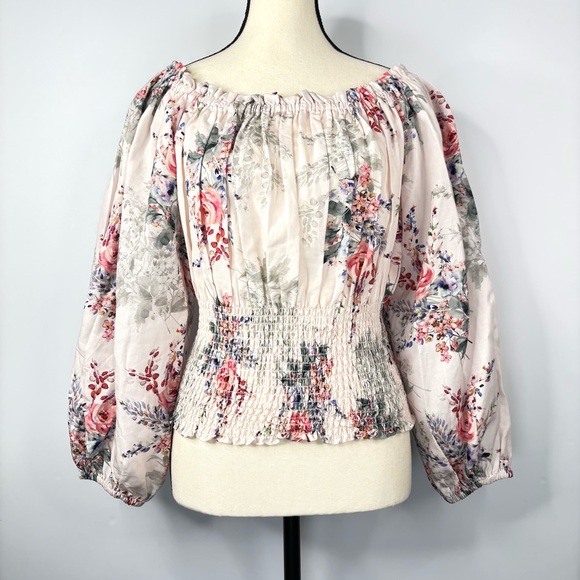 Kobi Halperin Tops - Kobi Halperin Noa English Floral Linen Bohemian Cottage Prairie Blouse Large